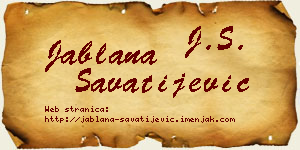 Jablana Savatijević vizit kartica